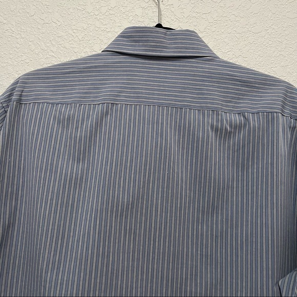 BOSS HUGO BOSS Button Down Long Sleeve Gray Striped Shirt Mens Size L - Picture 5 of 11